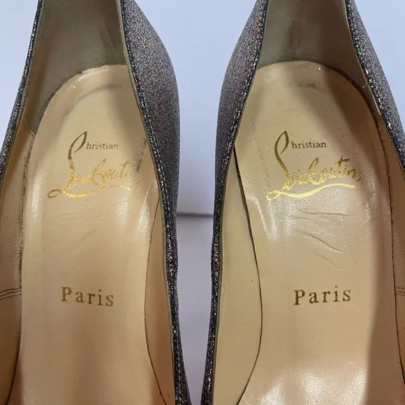 Christian Louboutin highness platform pumps heels multi glitter 35.5